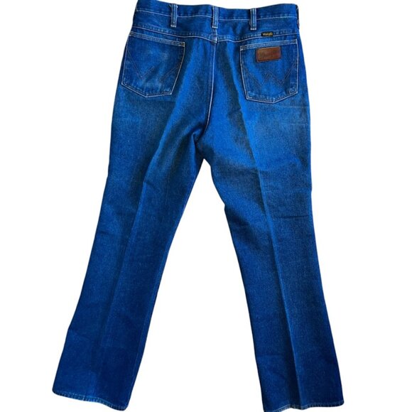 Vintage 1980s Men's Wrangler Slim Fit Denim Bootcut Jeans 935DEN Size 34x33 - Picture 4 of 5